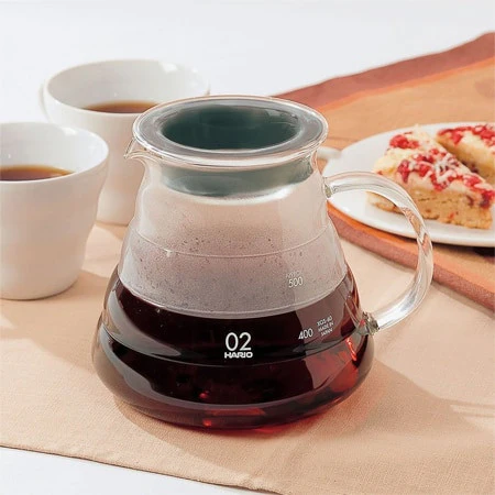 Hario V60 Glass Coffee Server Pour Over Carafe Microwave Safe 700mL, Black